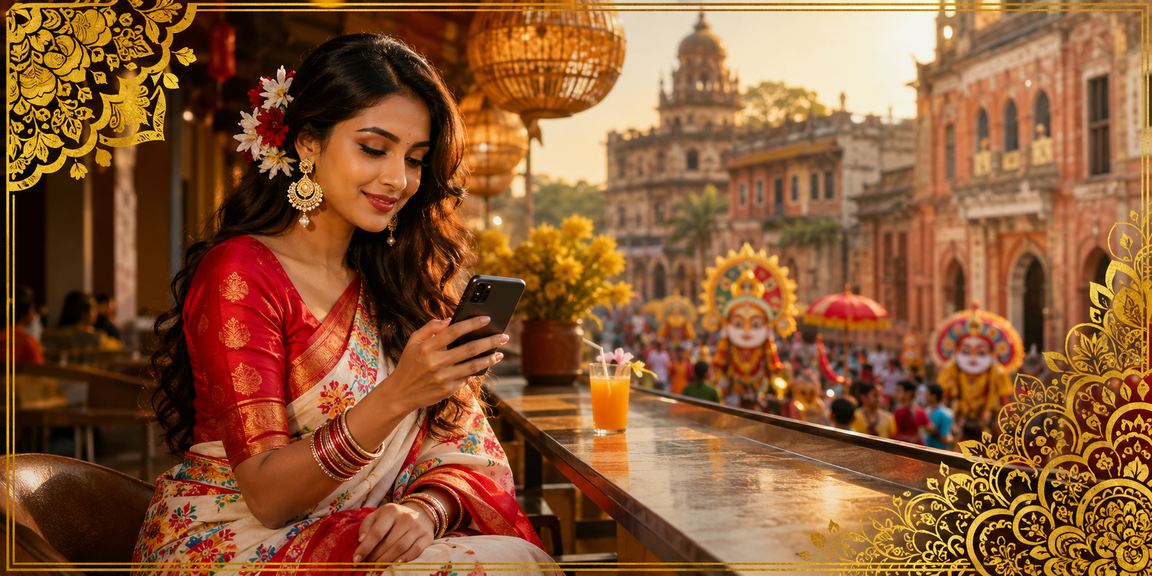 সোনারগাঁওয়ে শাড়ি পরে মোবাইলে ডিপোজিট করছেন একজন ব্যবহারকারী